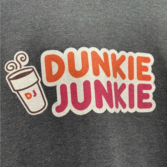 GRAY Hoodie Medium Dunkie Junkie Long Sleeve Pullover Hoodie - Picture 4 of 5